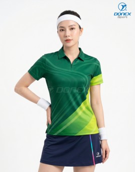 Áo thể thao nữ AC-3866-31-01 Xanh lục bảo phối trắng